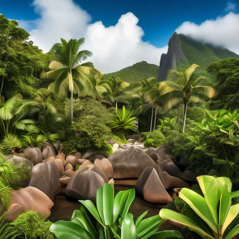 Tres parejas, los exploradores culturales, disfrutando de la belleza serena y exuberante de los Jardines Botánicos Nacionales de Seychelles durante su viaje de una semana a las islas durante el invierno.
