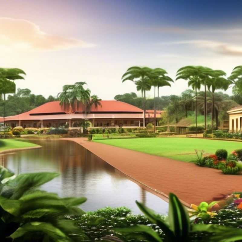 Lush greenery and vibrant flora within the tranquil Entebbe Botanical Gardens, Uganda.