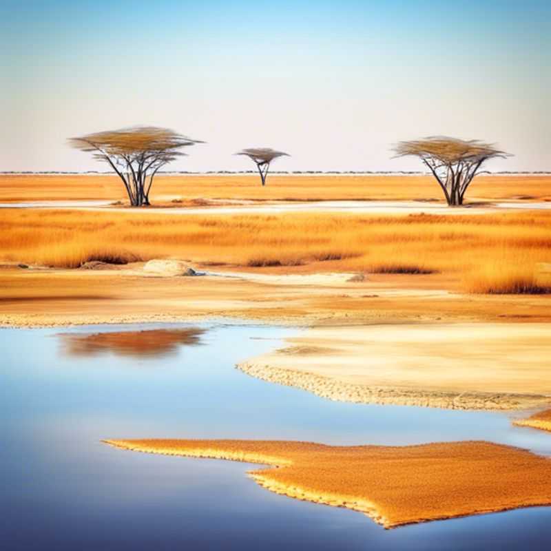Les plaines salantes éthérées du Makgadikgadi en Botswana, un paysage captivant et surréaliste.