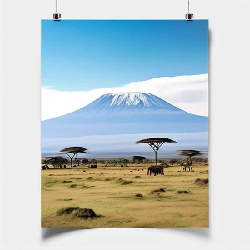 Dos viajeros de las redes sociales contemplan con asombro la silueta imponente del Monte Kilimanjaro, con elefantes pastando en el primer plano, en el Parque Nacional de Amboseli, Kenia, durante su viaje de otoño.