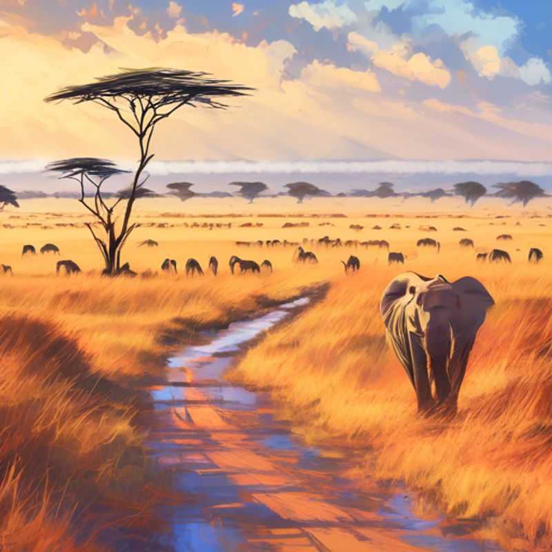 A family of four, including two children, gazing in awe at a majestic lion pride in the golden savanna of Maasai Mara National Reserve, Kenya, during a budget-friendly winter adventure.