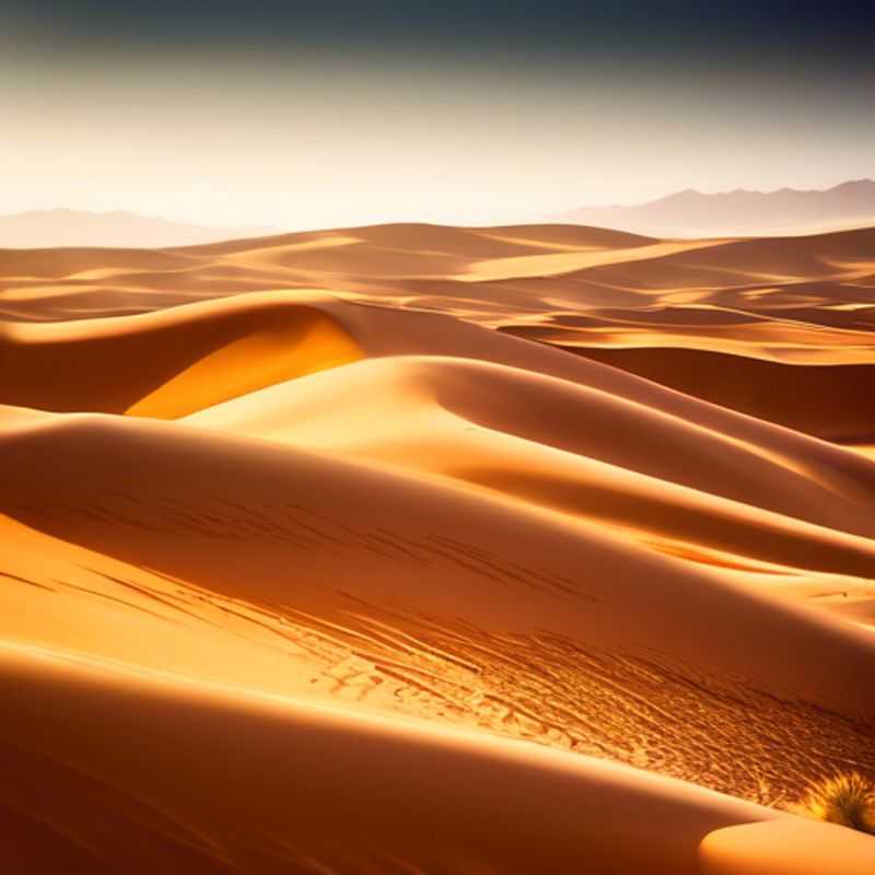 Three eco-tourist couples exploring the stunning Merzouga Dunes in Morocco, surrounded by golden sands and a breathtaking sunset, capturing the essence of adventure and sustainability during their three-week journey between winter and spring.