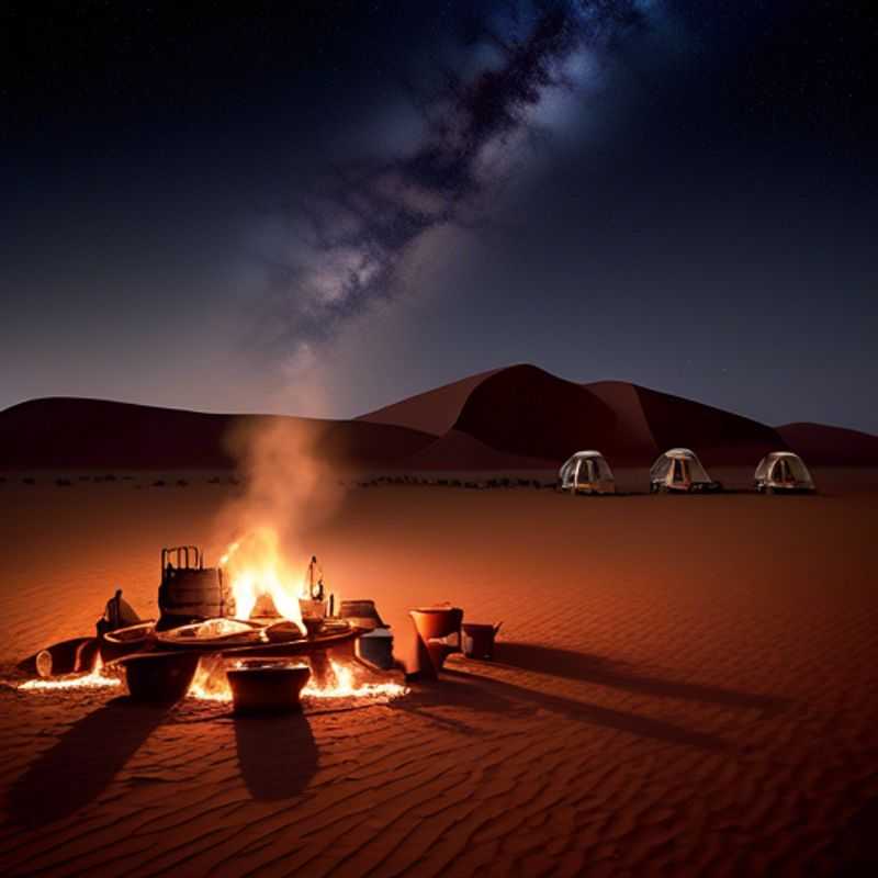 Trois couples de gourmets admirant les dunes époustouflantes de Sossusvlei, joyau naturel de Namibie, lors de leur escapade entre l'été et l'automne.