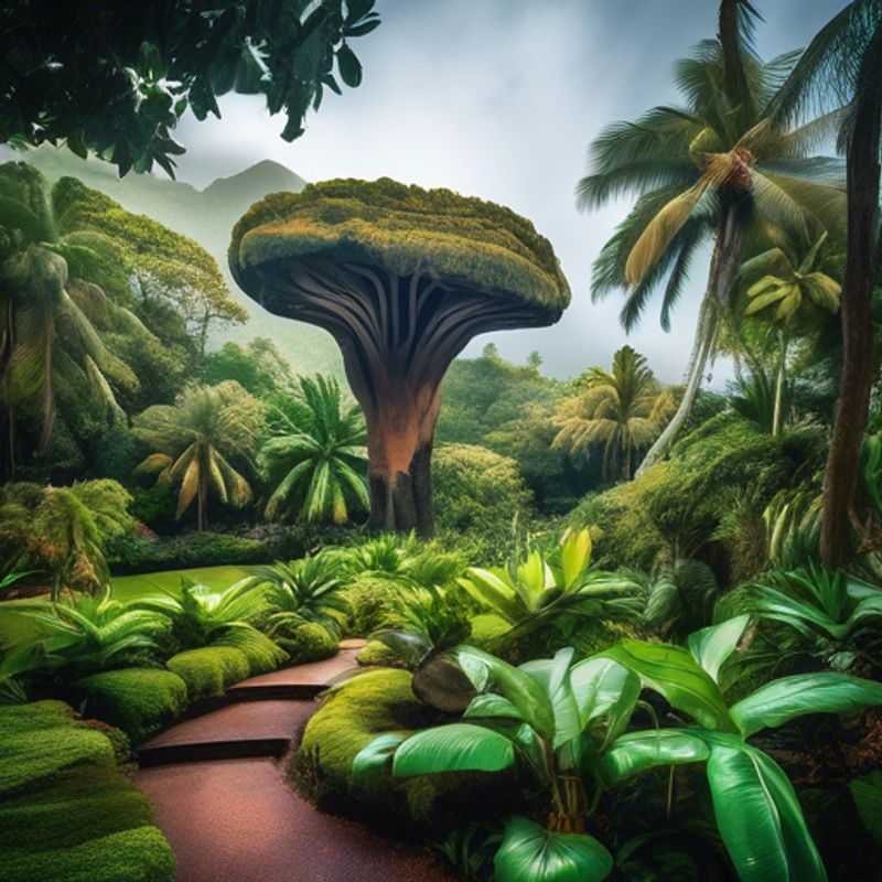 Tres parejas, los exploradores culturales, disfrutando de la belleza serena y exuberante de los Jardines Botánicos Nacionales de Seychelles durante su viaje de una semana a las islas durante el invierno.
