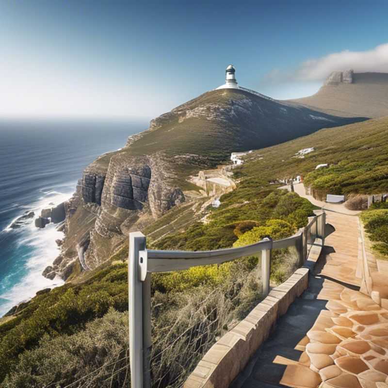 Deux couples, Les Aventuriers, explorant les falaises escarpées et la vue panoramique époustouflante du Cap de Bonne-Espérance, en Afrique du Sud, lors de leur voyage de deux semaines entre l'été et l'automne.