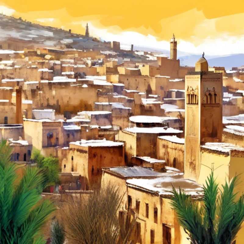 Tres parejas de exploradores culturales se adentran en los laberínticos callejones de la Medina de Fez, Marruecos, descubriendo el encanto y la riqueza de esta antigua ciudad durante su viaje de dos semanas entre el invierno y la primavera.