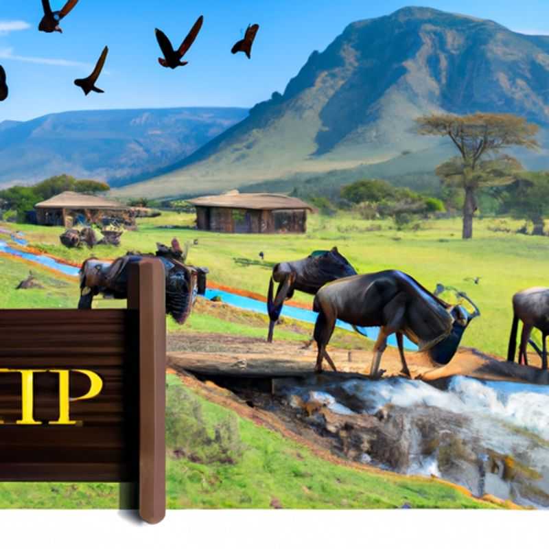 A lone traveler stands in awe amidst the thunderous spectacle of the Wildebeest Migration in Kenya/Tanzania, a winter wonderland teeming with over a million wildebeest, zebras, and antelopes embarking on their epic journey across the vast savanna.