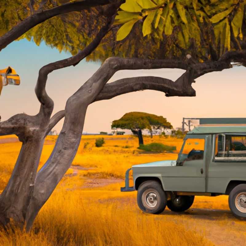 Coucher de soleil sur le fleuve Ruaha dans le parc national de Ruaha, Tanzanie, au printemps