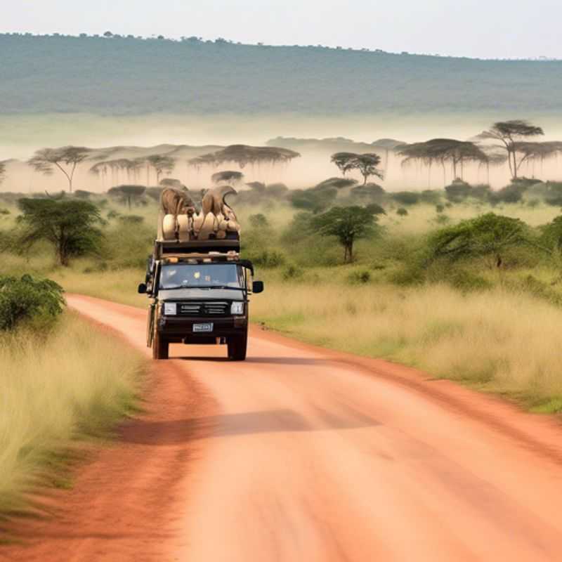 A solo business traveler stands in awe, taking in the breathtaking landscape of Akagera National Park in Rwanda. Herds of majestic elephants roam the lush grasslands in the background, a testament to the park's thriving wildlife and conservation efforts.
