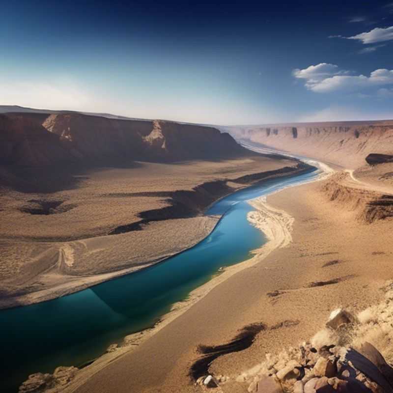 Un voyageur solitaire se tient au bord du canyon de la Fish River en Namibie, admirant l'immensité de ce paysage impressionnant pendant le printemps.