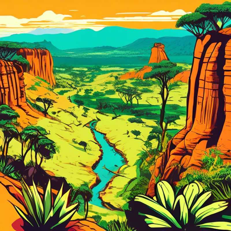 Le Parc National d'Isalo, Madagascar : paysages spectaculaires de canyons, piscines naturelles et formations rocheuses uniques.